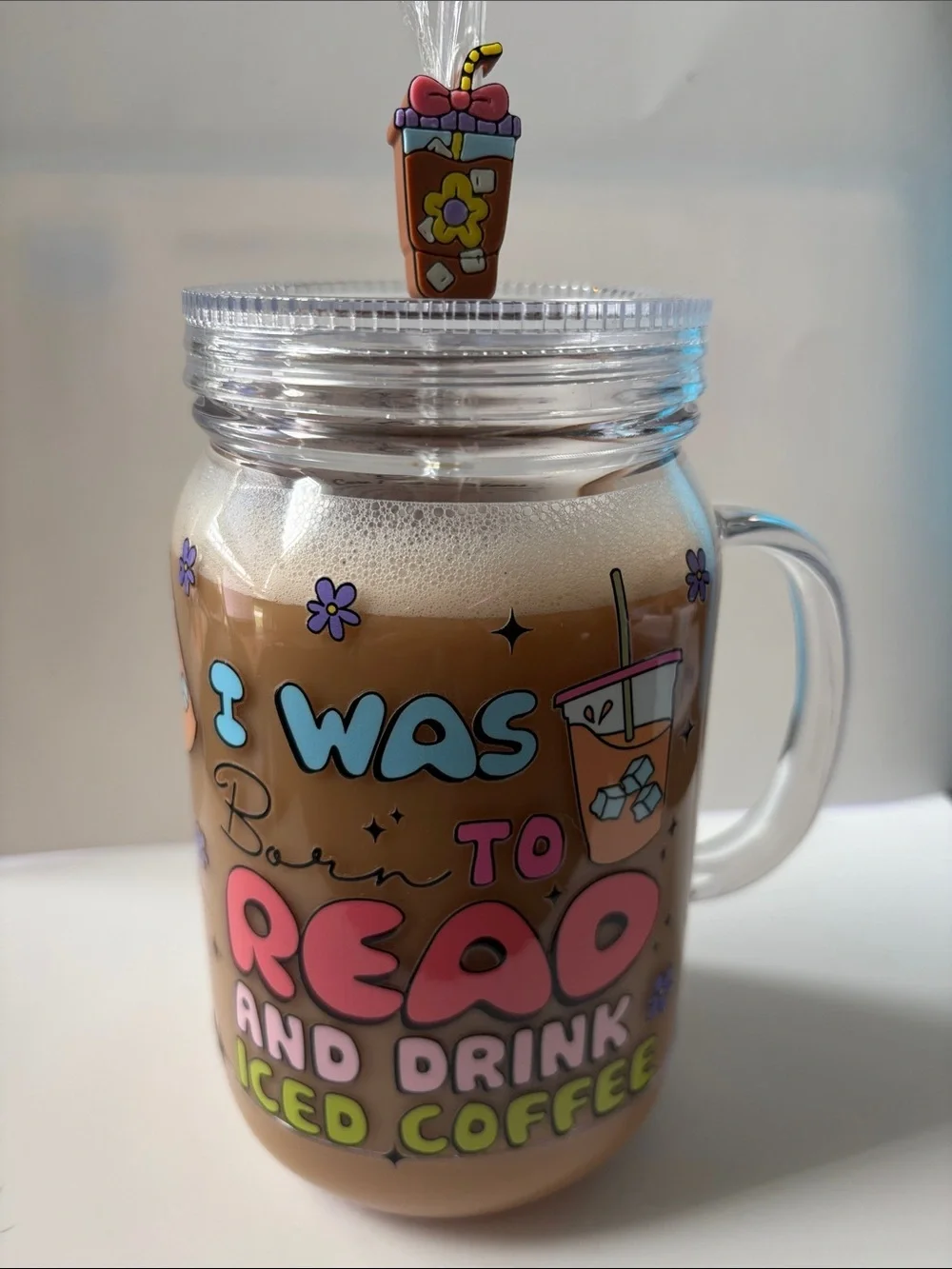 I Was Born to Read & Drink Iced Coffee 22 oz Acrylic Tumbler